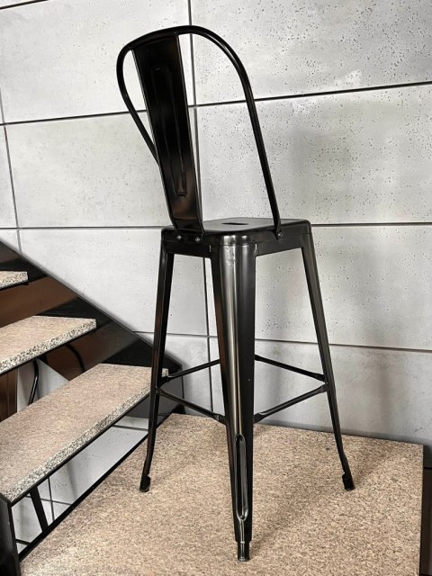 Krzesło barowe hoker BARI HIGH NERO OUTLET Lugano Krzesło barowe hoker BARI HIGH NERO OUTLET Lugano