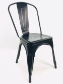 Krzesło metalowe loft CORSICA BLACK II GATUNEK Lugano