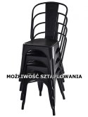 Krzesło metalowe loft CORSICA BLACK II GATUNEK Lugano