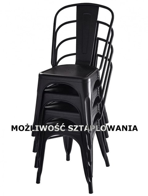 Krzesło metalowe loft CORSICA BLACK II GATUNEK Lugano Krzesło metalowe loft CORSICA BLACK II GATUNEK Lugano