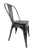 Krzesło metalowe loft CORSICA GRAPHITE WOOD Lugano