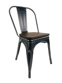 Krzesło metalowe loft CORSICA GRAPHITE WOOD Lugano