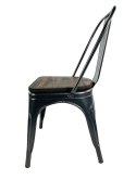 Krzesło metalowe loft CORSICA GRAPHITE WOOD Lugano