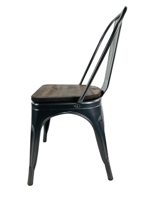 Krzesło metalowe loft CORSICA GRAPHITE WOOD Lugano Krzesło metalowe loft CORSICA GRAPHITE WOOD Lugano