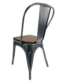 Krzesło metalowe loft CORSICA GRAPHITE WOOD Lugano