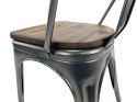 Krzesło metalowe loft CORSICA GRAPHITE WOOD Lugano