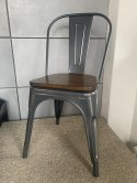 Krzesło metalowe loft CORSICA GRAPHITE WOOD Lugano