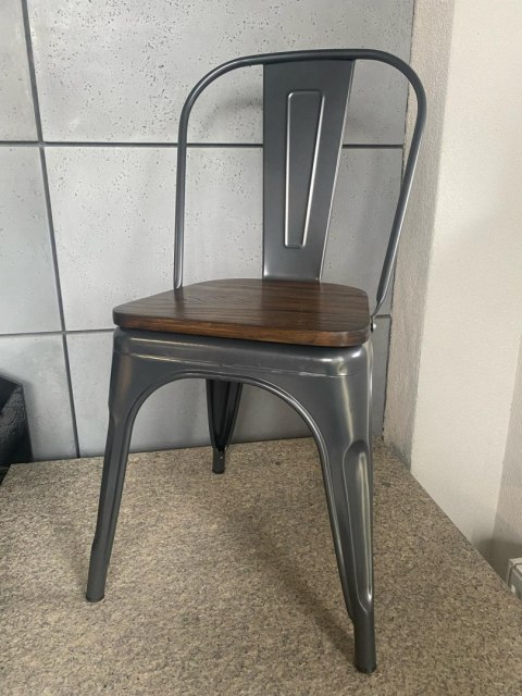 Krzesło metalowe loft CORSICA GRAPHITE WOOD Lugano Krzesło metalowe loft CORSICA GRAPHITE WOOD Lugano