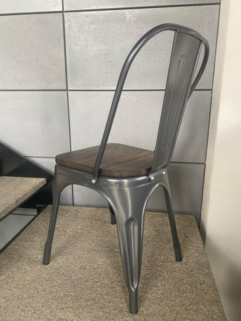 Krzesło metalowe loft CORSICA GRAPHITE WOOD Lugano Krzesło metalowe loft CORSICA GRAPHITE WOOD Lugano