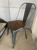 Krzesło metalowe loft CORSICA GRAPHITE WOOD Lugano