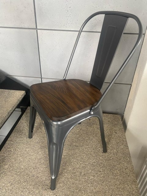 Krzesło metalowe loft CORSICA GRAPHITE WOOD Lugano Krzesło metalowe loft CORSICA GRAPHITE WOOD Lugano