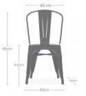 Krzesło metalowe loft CORSICA GRAPHITE WOOD Lugano