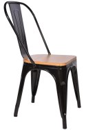 Krzesło metalowe loft CORSICA NERO PINE Lugano