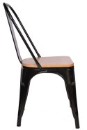 Krzesło metalowe loft CORSICA NERO PINE Lugano