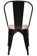 Krzesło metalowe loft CORSICA NERO PINE Lugano