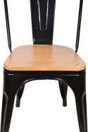 Krzesło metalowe loft CORSICA NERO PINE Lugano