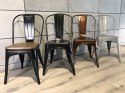 Krzesło metalowe loft CORSICA NERO PINE Lugano
