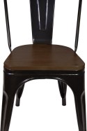 Krzesło metalowe loft CORSICA NERO WENGE Lugano