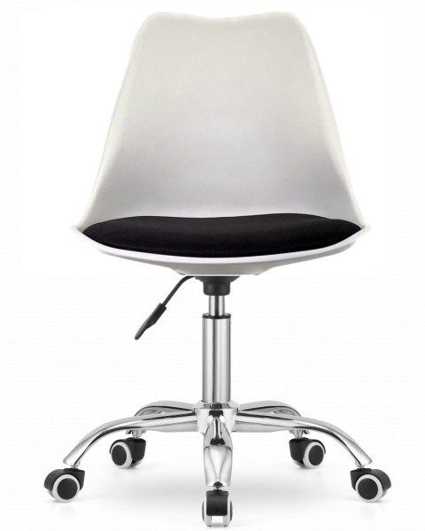 Krzesło obrotowe MONZA OFFICE WHITE + BLACK FABRIC II Lugano Krzesło obrotowe MONZA OFFICE WHITE + BLACK FABRIC II Lugano