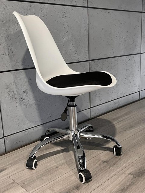 Krzesło obrotowe MONZA OFFICE WHITE + BLACK FABRIC II Lugano Krzesło obrotowe MONZA OFFICE WHITE + BLACK FABRIC II Lugano