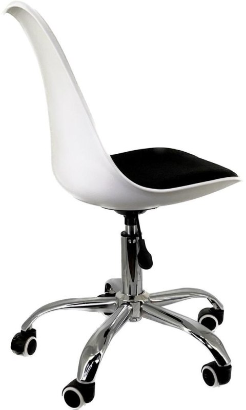 Krzesło obrotowe MONZA OFFICE WHITE + BLACK FABRIC II Lugano Krzesło obrotowe MONZA OFFICE WHITE + BLACK FABRIC II Lugano