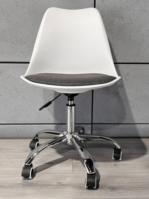 Krzesło obrotowe MONZA OFFICE WHITE + GREY FABRIC II Lugano Krzesło obrotowe MONZA OFFICE WHITE + GREY FABRIC II Lugano