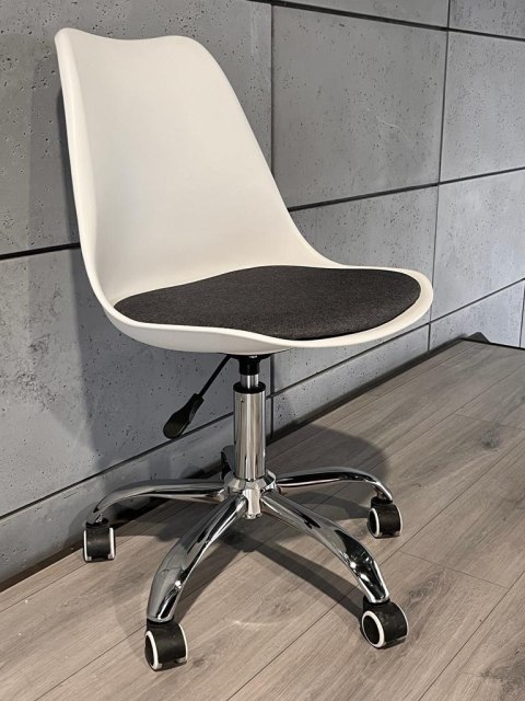 Krzesło obrotowe MONZA OFFICE WHITE + GREY FABRIC II Lugano Krzesło obrotowe MONZA OFFICE WHITE + GREY FABRIC II Lugano