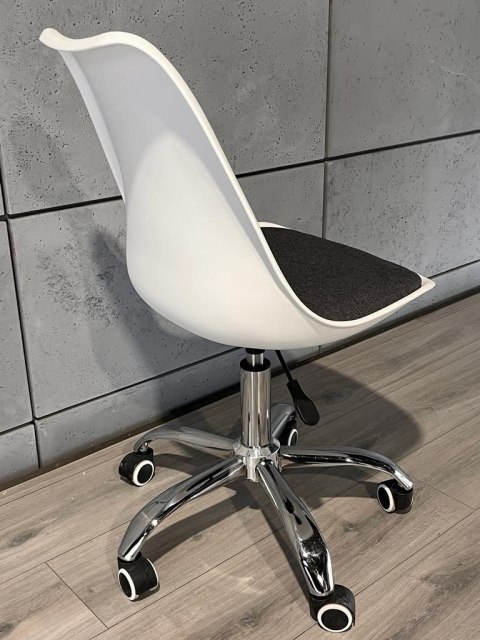 Krzesło obrotowe MONZA OFFICE WHITE + GREY FABRIC II Lugano Krzesło obrotowe MONZA OFFICE WHITE + GREY FABRIC II Lugano