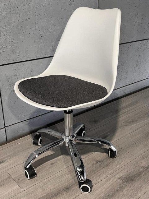 Krzesło obrotowe MONZA OFFICE WHITE + GREY FABRIC II Lugano Krzesło obrotowe MONZA OFFICE WHITE + GREY FABRIC II Lugano