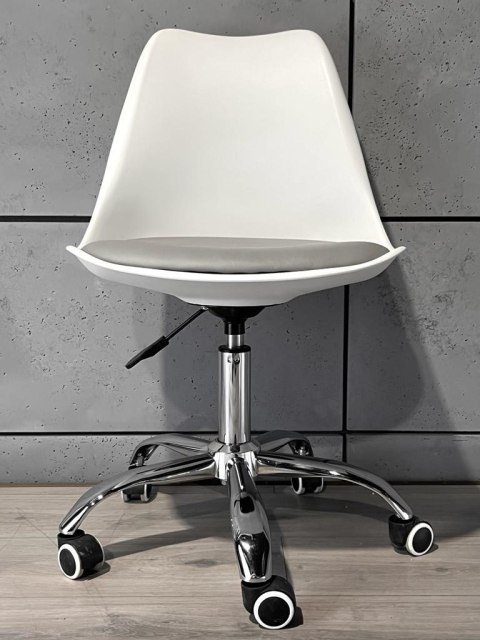Krzesło obrotowe MONZA OFFICE WHITE + GREY PU Lugano Krzesło obrotowe MONZA OFFICE WHITE + GREY PU Lugano