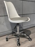 Krzesło obrotowe MONZA OFFICE WHITE + GREY PU Lugano
