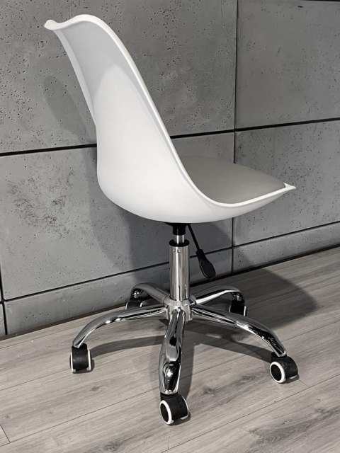 Krzesło obrotowe MONZA OFFICE WHITE + GREY PU Lugano Krzesło obrotowe MONZA OFFICE WHITE + GREY PU Lugano