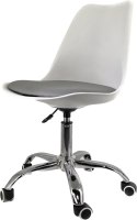 Krzesło obrotowe MONZA OFFICE WHITE + GREY PU Lugano