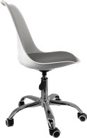 Krzesło obrotowe MONZA OFFICE WHITE + GREY PU Lugano