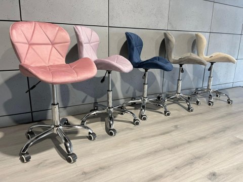 Krzesło obrotowe VASTO OFFICE VELVET PINK Lugano Krzesło obrotowe VASTO OFFICE VELVET PINK Lugano