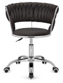 Krzesło obrotowe warkocz TRECCIA OFFICE BLACK VELVET Lugano