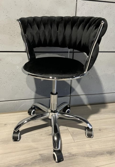 Krzesło obrotowe warkocz TRECCIA OFFICE BLACK VELVET Lugano Krzesło obrotowe warkocz TRECCIA OFFICE BLACK VELVET Lugano