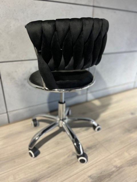 Krzesło obrotowe warkocz TRECCIA OFFICE BLACK VELVET Lugano Krzesło obrotowe warkocz TRECCIA OFFICE BLACK VELVET Lugano