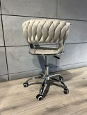 Krzesło obrotowe warkocz TRECCIA OFFICE GREY VELVET Lugano