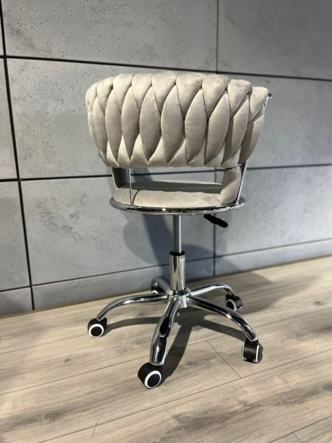 Krzesło obrotowe warkocz TRECCIA OFFICE GREY VELVET Lugano Krzesło obrotowe warkocz TRECCIA OFFICE GREY VELVET Lugano