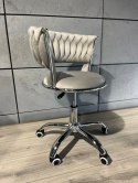 Krzesło obrotowe warkocz TRECCIA OFFICE GREY VELVET Lugano