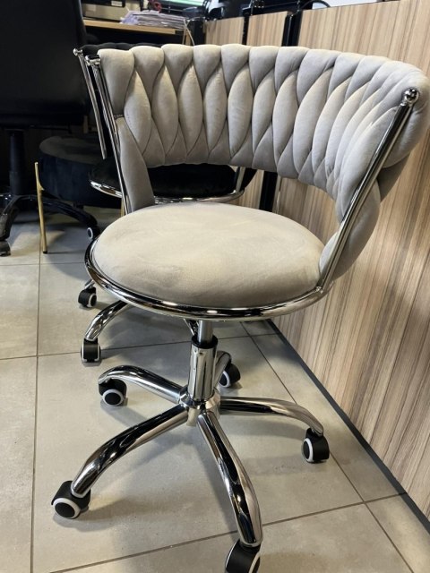 Krzesło obrotowe warkocz TRECCIA OFFICE GREY VELVET Lugano Krzesło obrotowe warkocz TRECCIA OFFICE GREY VELVET Lugano