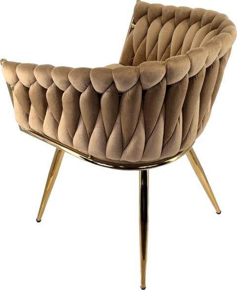Krzesło plecione Lugano fotel TRECCIA BEIGE VELVET GOLD OUTLET Lugano Krzesło plecione Lugano fotel TRECCIA BEIGE VELVET GOLD OUTLET Lugano