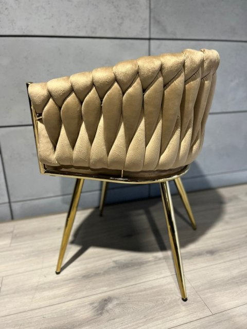 Krzesło plecione Lugano fotel TRECCIA BEIGE VELVET GOLD OUTLET Lugano Krzesło plecione Lugano fotel TRECCIA BEIGE VELVET GOLD OUTLET Lugano