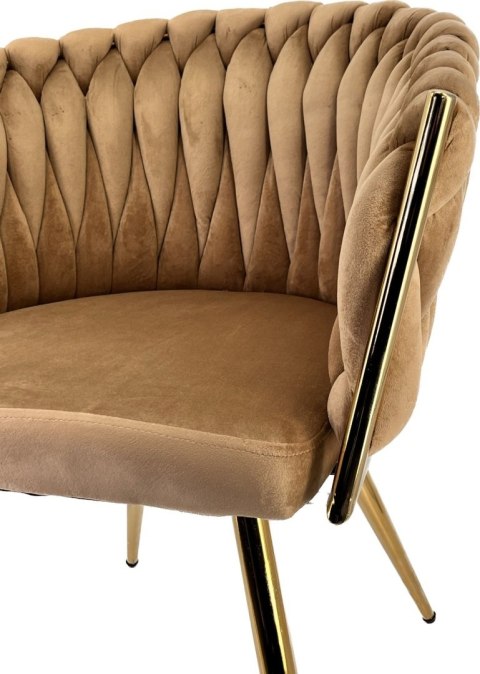 Krzesło plecione Lugano fotel TRECCIA BEIGE VELVET GOLD OUTLET Lugano Krzesło plecione Lugano fotel TRECCIA BEIGE VELVET GOLD OUTLET Lugano