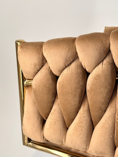 Krzesło plecione Lugano fotel TRECCIA BEIGE VELVET GOLD OUTLET Lugano Krzesło plecione Lugano fotel TRECCIA BEIGE VELVET GOLD OUTLET Lugano