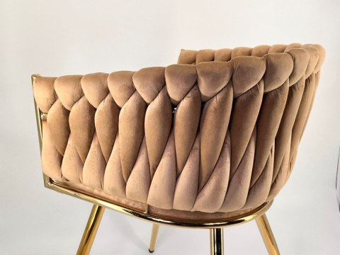 Krzesło plecione Lugano fotel TRECCIA BEIGE VELVET GOLD OUTLET Lugano Krzesło plecione Lugano fotel TRECCIA BEIGE VELVET GOLD OUTLET Lugano