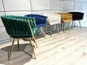 Krzesło plecione Lugano fotel TRECCIA GREEN VELVET GOLD Lugano