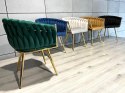 Krzesło plecione Lugano fotel TRECCIA GREEN VELVET GOLD Lugano
