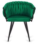 Krzesło plecione Lugano fotel TRECCIA GREEN VELVET SMOKE Lugano